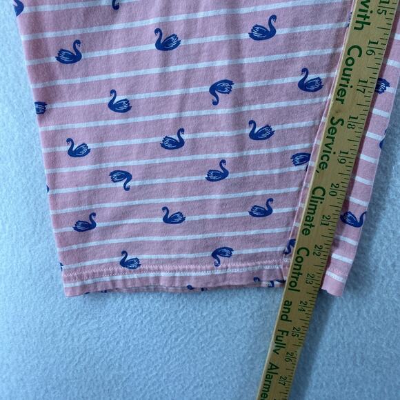 BONMARCHE Pajama Set 16 18 Swan Cotton Short Sleeve Top Lounge Crop Pants Pink - Picture 15 of 16